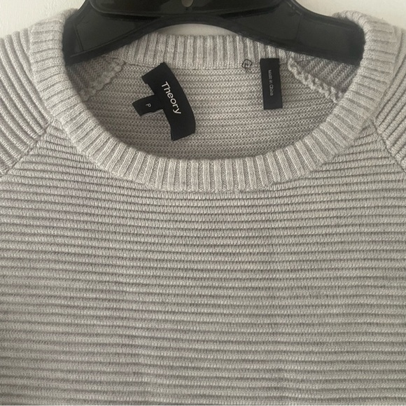 Theory Gray Wool Blend Noble Crewneck Long Sleeve Sweater Dress 37280 - Picture 4 of 10